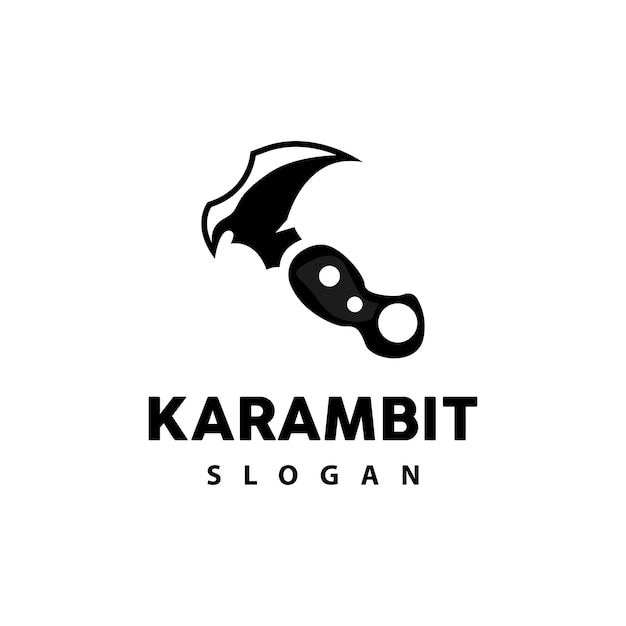 Kerambit ロゴ インドネシア 格闘武器 ベクトル忍者格闘ツール シンプルなデザイン テンプレート イラスト シンボル アイコン