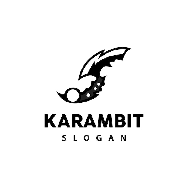 Kerambit ロゴ インドネシア 格闘武器 ベクトル忍者格闘ツール シンプルなデザイン テンプレート イラスト シンボル アイコン