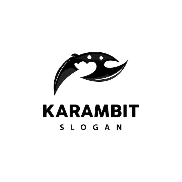 Kerambit Logo Indonesië Vechten Wapen Vector Ninja Vechten Tool Eenvoudig Ontwerp Sjabloon Illustratie Symbool Pictogram