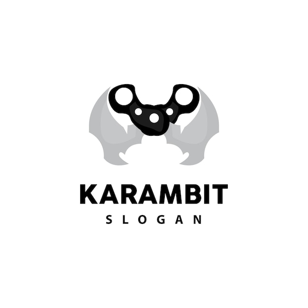 Kerambit Logo Indonesië Vechten Wapen Vector Ninja Vechten Tool Eenvoudig Ontwerp Sjabloon Illustratie Symbool Pictogram
