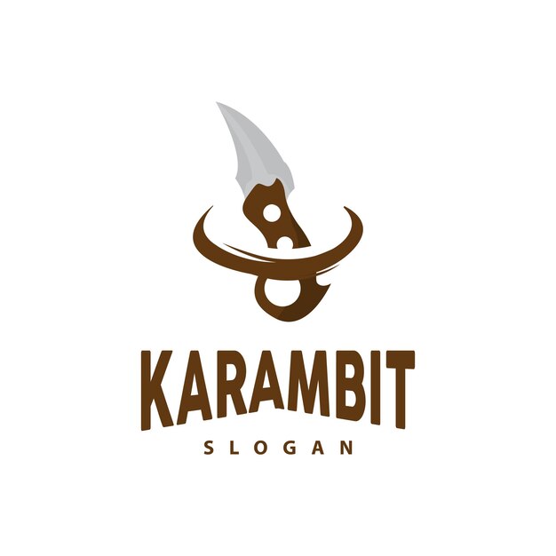 Kerambit Logo Indonesië Vechten Wapen Vector Ninja Vechten Tool Eenvoudig Ontwerp Sjabloon Illustratie Symbool Pictogram