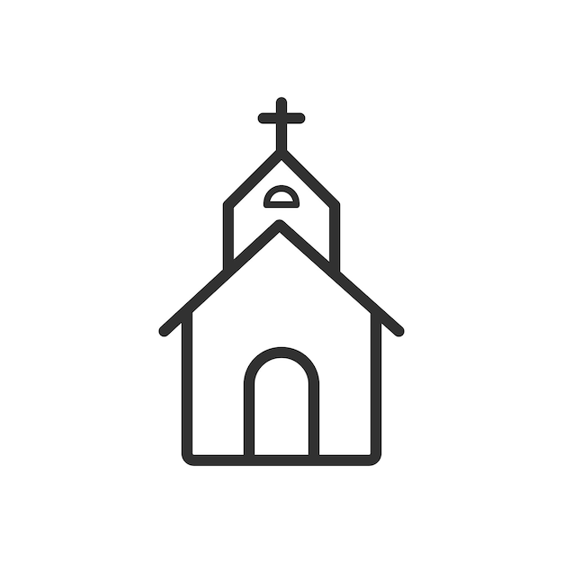 Kerk iconVector illustratie geïsoleerd op witte achtergrond