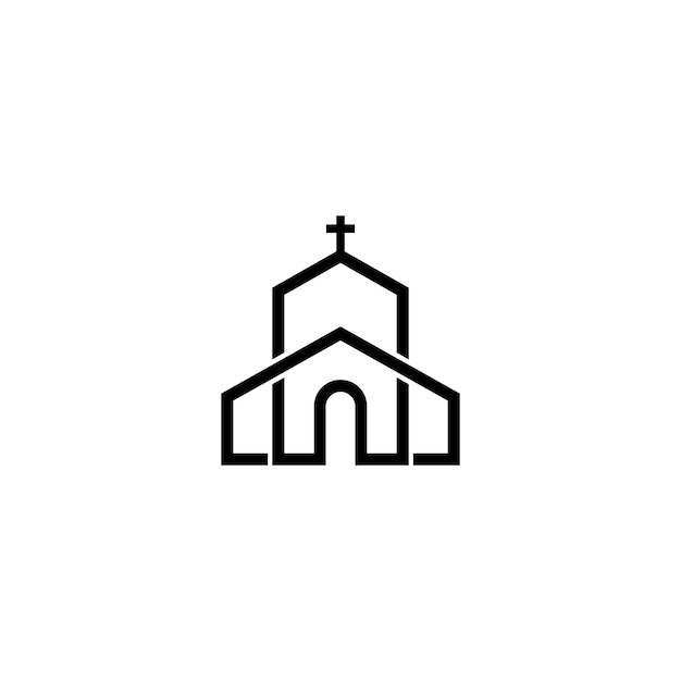 Kerk logo sjabloon vector pictogram illustratie