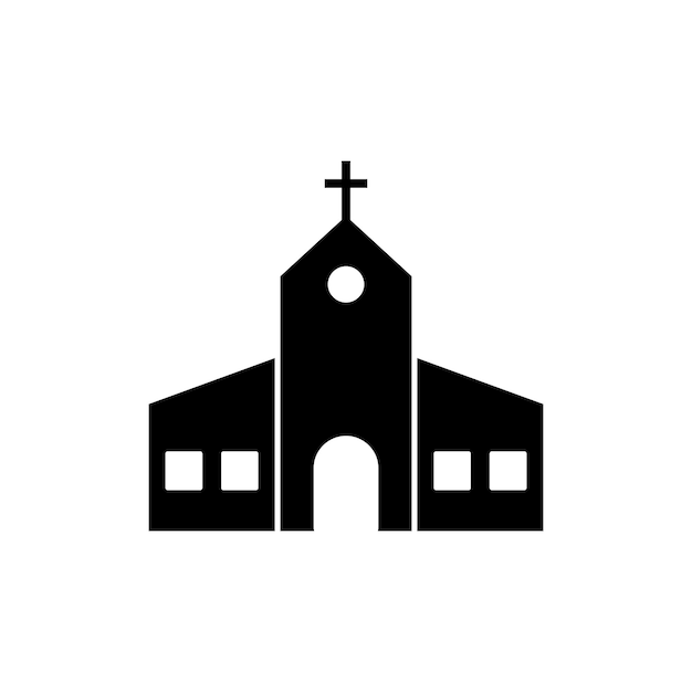 kerk pictogram vector sjabloon illustratie logo ontwerp