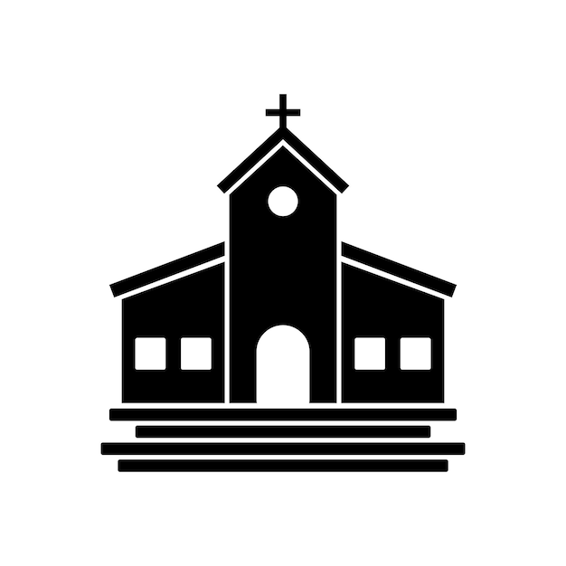 kerk pictogram vector sjabloon illustratie logo ontwerp