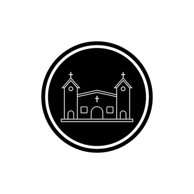 kerk pictogram vector sjabloon illustratie logo ontwerp