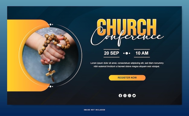 Vector kerkconferentie flyer social media post webbanner