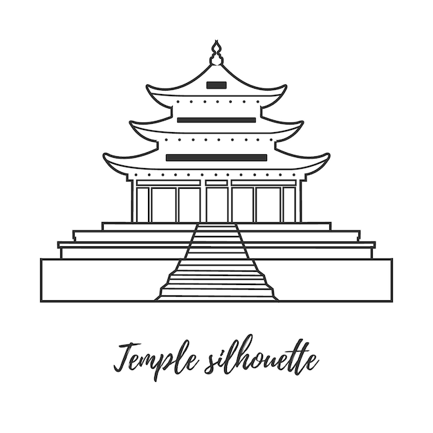 Kerken illustraties aziatische tempel vector silhouetten illustraties op een witte achtergrond