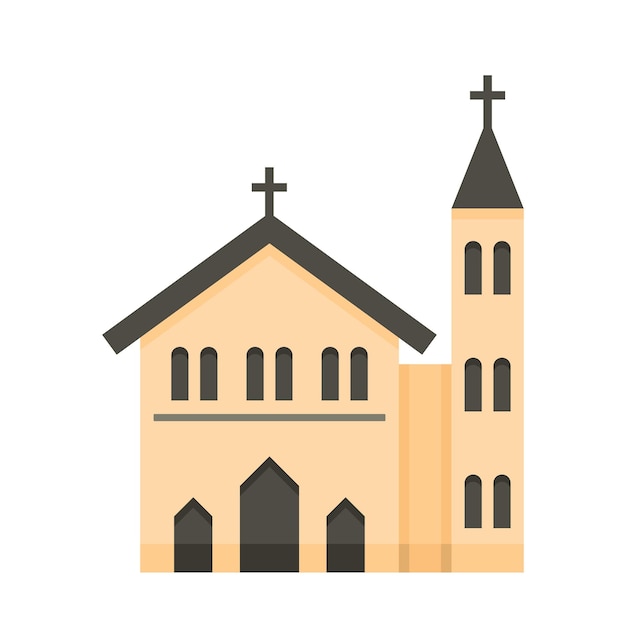 Kerkpictogram Vlakke afbeelding van kerk vectorpictogram voor web
