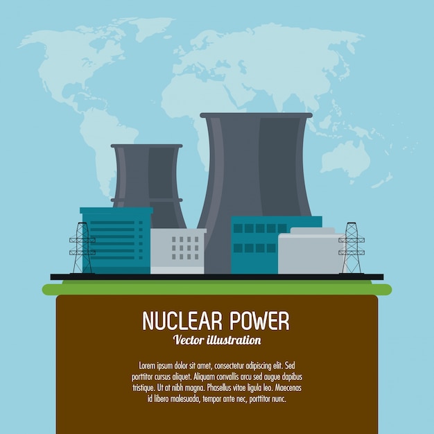 Kerncentrale in kleurrijk ontwerp