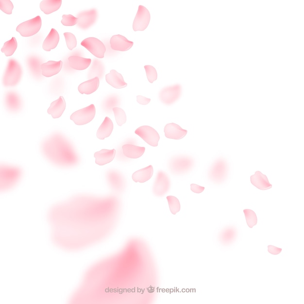 Vector kersenbloesem bloemblaadjes achtergrond in verloopstijl