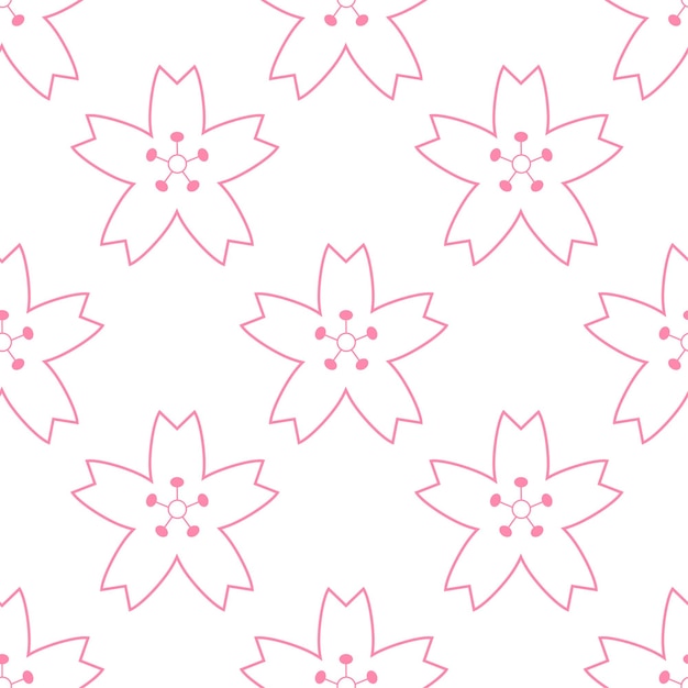 Kersenbloesem naadloos patroon bg voor inpakkaart en meer vectorillustratie