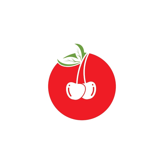 Kersenfruit pictogram vectorillustratie