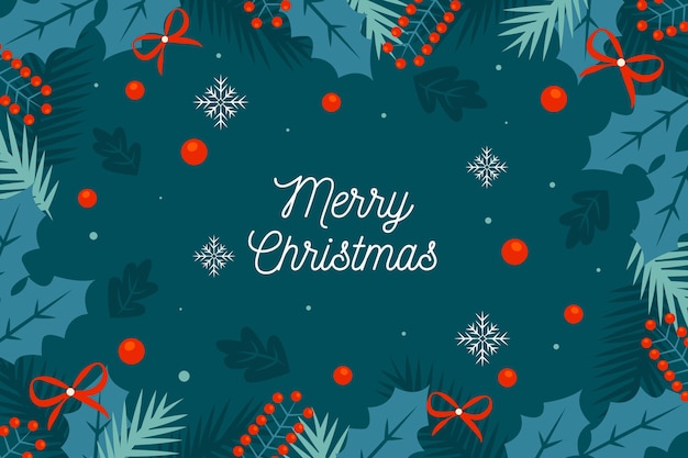 Kerst achtergrond in plat ontwerp