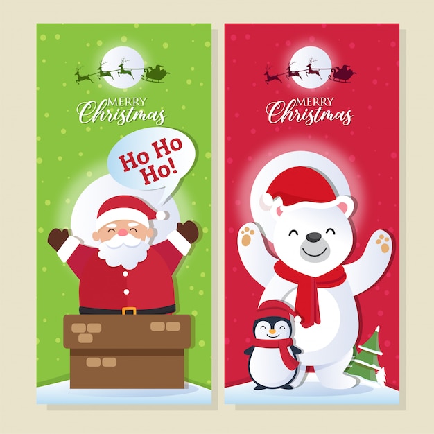 Kerst achtergrond met Santa Claus en Merry Christmas