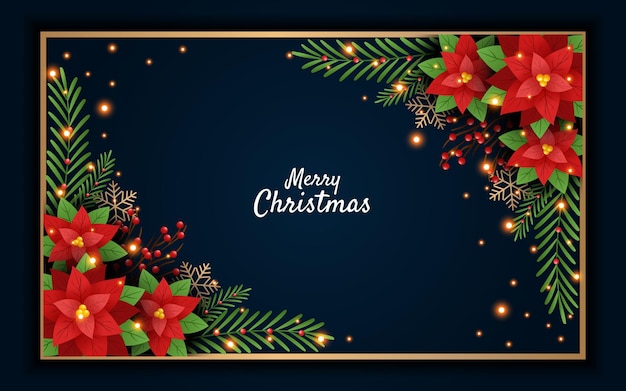 Kerst achtergrond realistisch frame met dennenbladeren decoratie