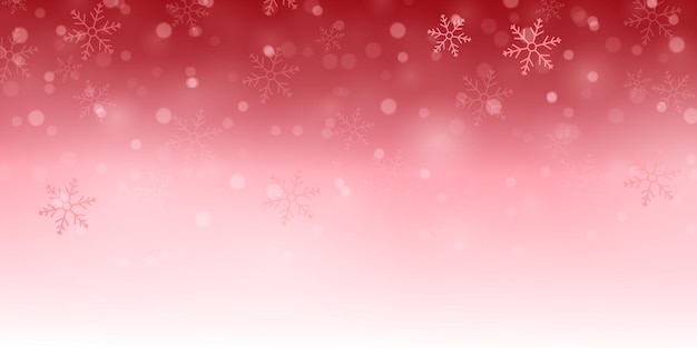 Vector kerst achtergrond rood met de vallende sneeuw achtergrond poster mooie vectorillustratie