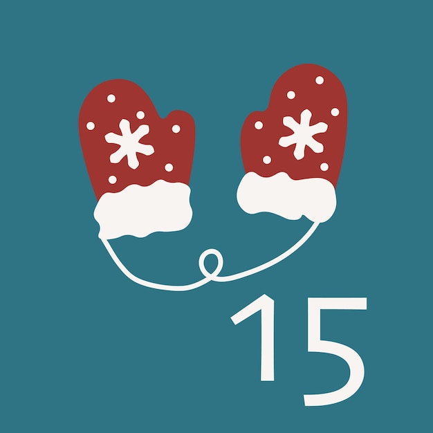 Kerst adventskalender handgetekende kaarten is een aftelkalender voor december vectorillustratie