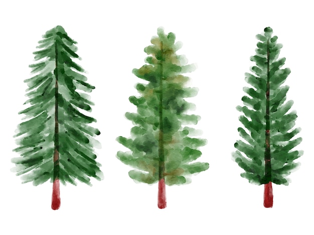 Kerst Aquarel Pine Tree Illustratie