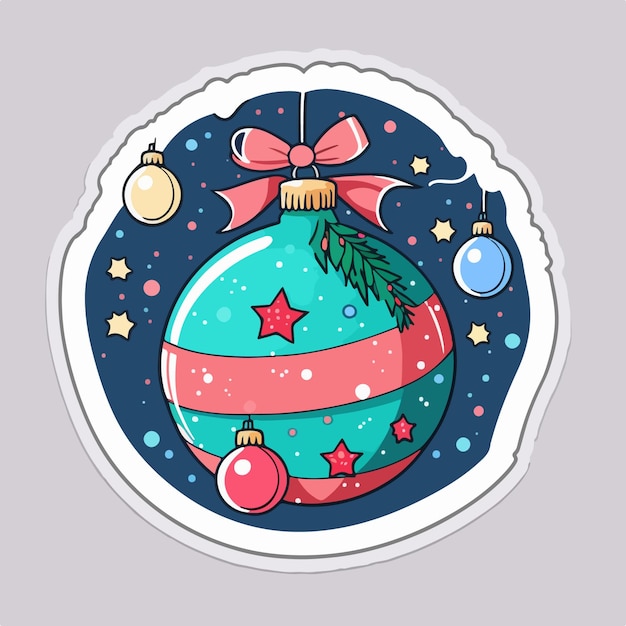 Kerst bal cartoon sticker xmas ballen stickers decoratie Wintervakantie