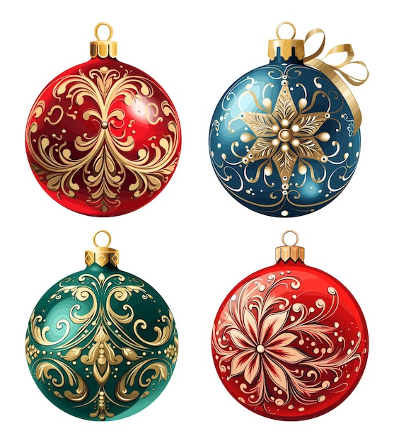 Kerst bal ornamenten collectie vectorillustratie