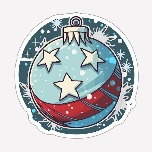 Kerst bal sticker xmas ballen stickers elementen Wintervakantie