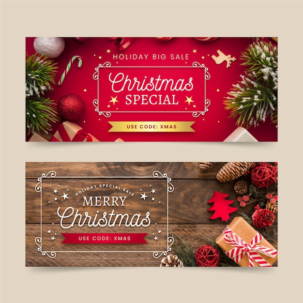 Vector kerst banners sjabloon