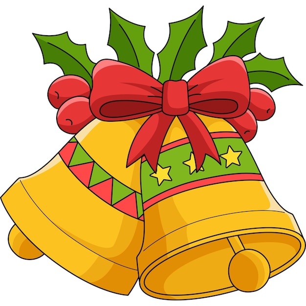 Kerst Bel Cartoon Gekleurde Clipart