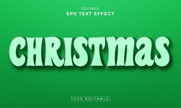 Kerst bewerkbare 3d teksteffect premium vector Premium Vector