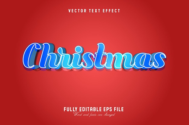 Kerst blauw vector teksteffect