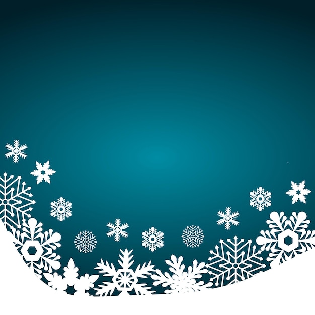 Kerst blauwe achtergrond met sneeuwvlokken vectorillustratie