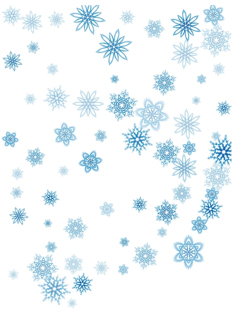 Kerst blauwe sneeuwvlokken blizzard stroom in het licht