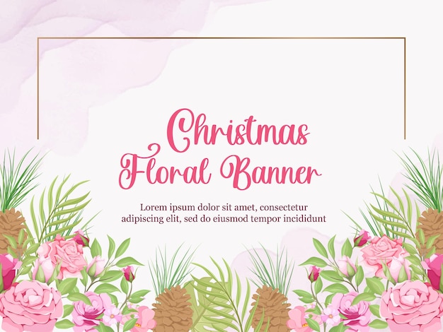 Kerst bloemen achtergrond sjabloon