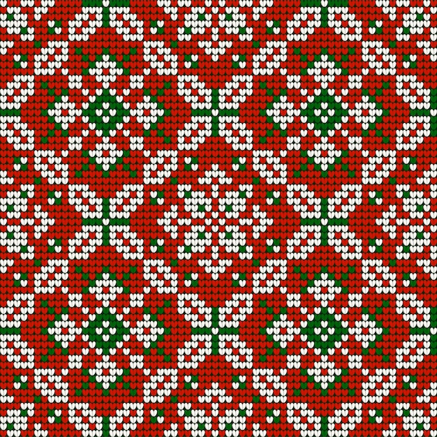 Kerst breipatroon van oma in rode, groene en witte kleuren