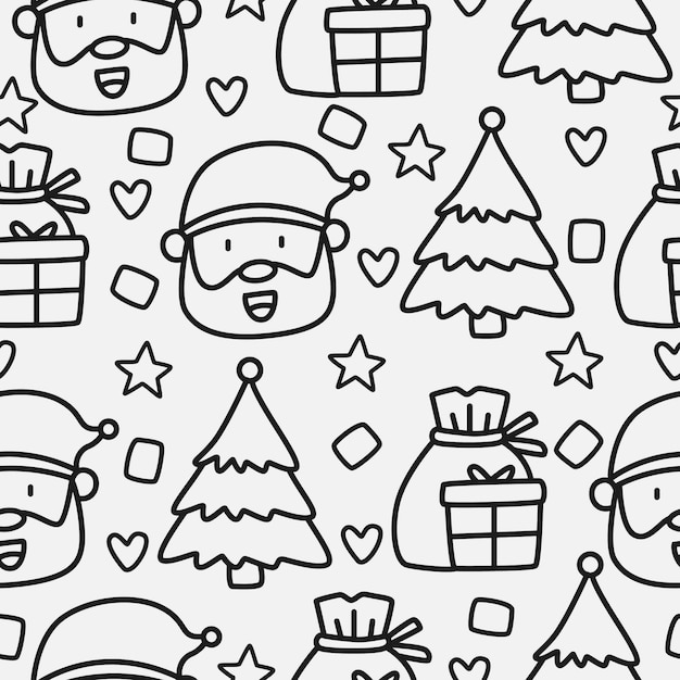 Kerst cartoon doodle patroon ontwerp