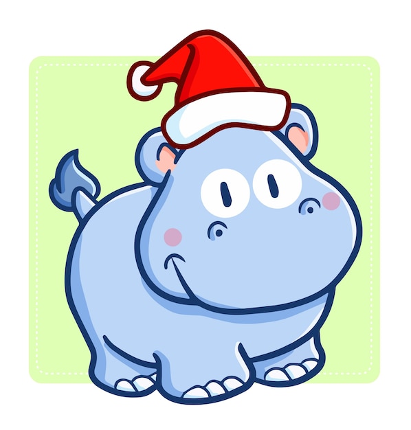 Kerst cartoon neushoorn