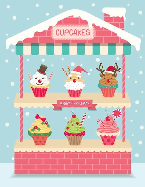 Kerst cupcakes huisplank