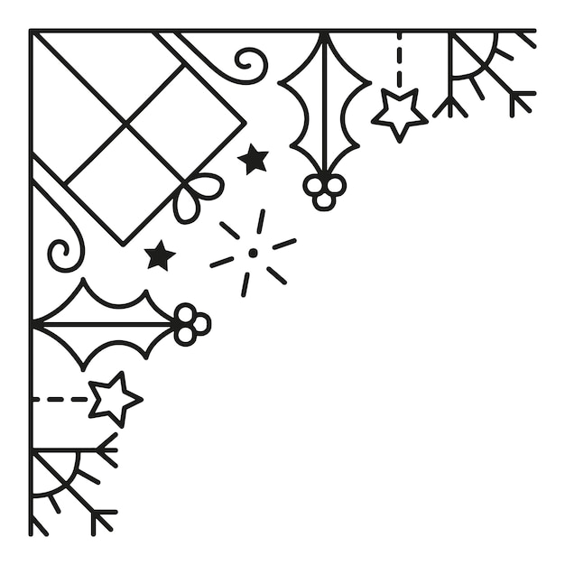 Kerst decoratieve hoek vectorillustratie