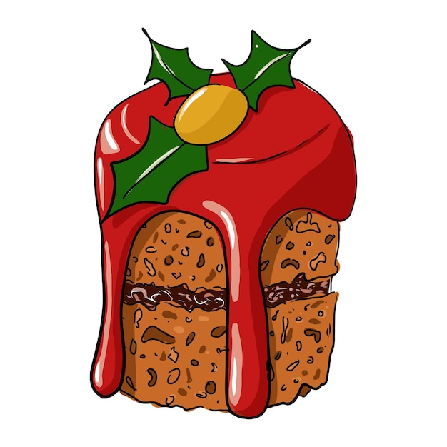 Kerst desserts. xmas cake vector, kerst cupcakes, cake en donut.