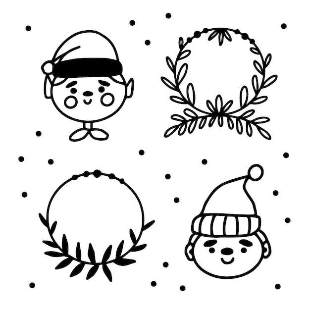 Vector kerst doodle collectie