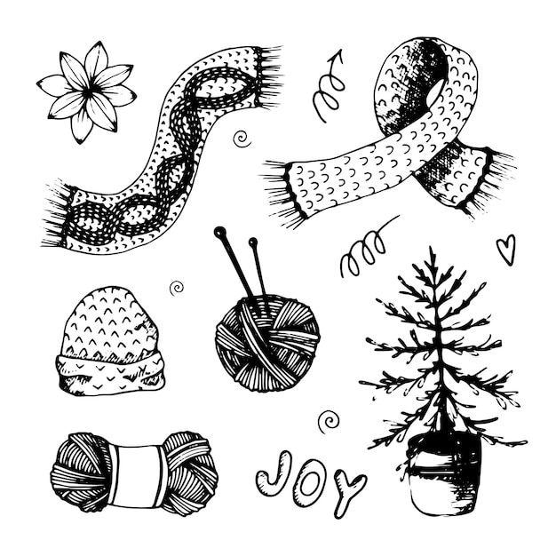 Kerst doodles set