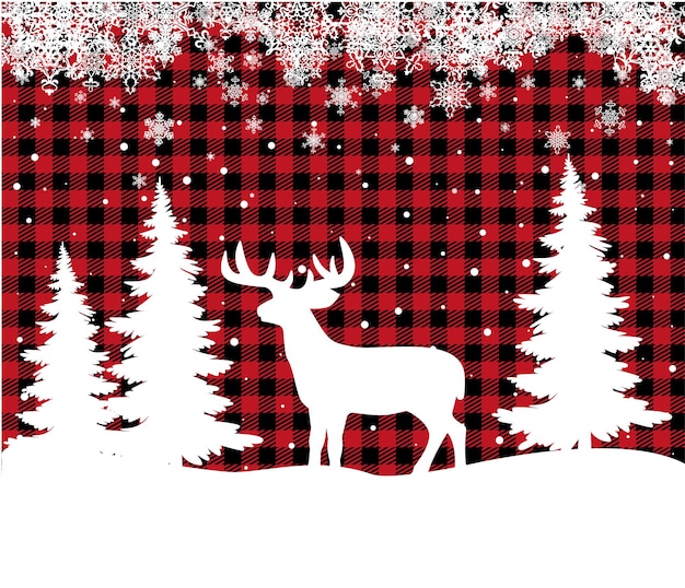 Kerst- en nieuwjaarspatroon bij buffalo plaid feestelijke achtergrond voor ontwerp en print esp10