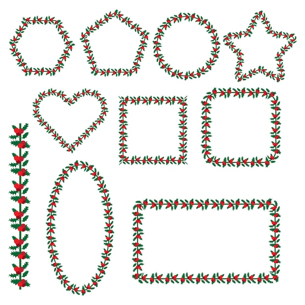 kerst frame vector bundel set