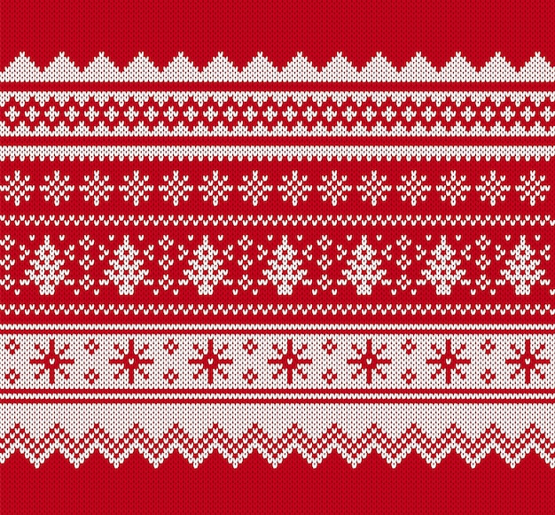 Kerst gebreid naadloos patroon Gebreide trui vakantie print Kerst geometrische rand Fair isle textuur