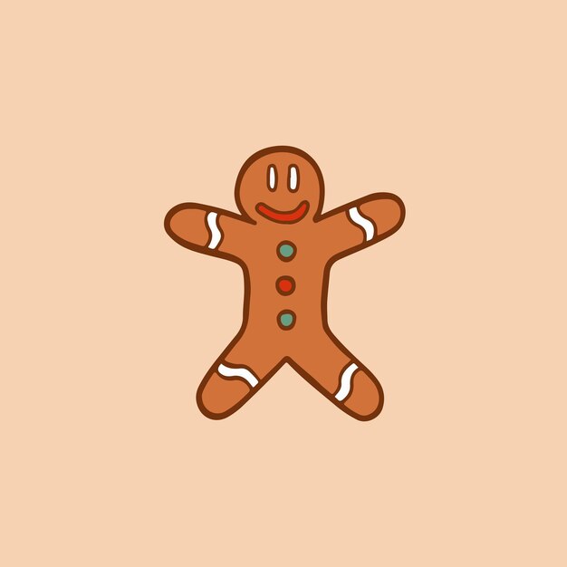 Kerst Gingerbread Man Symbool Social Media Post Christmas Vector Illustration