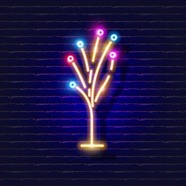 Vector kerst gloeiende lichten boom slinger neon teken gloeiende slinger zaklampen pictogram nieuwjaar en kerstmis concept vectorillustratie voor ontwerp