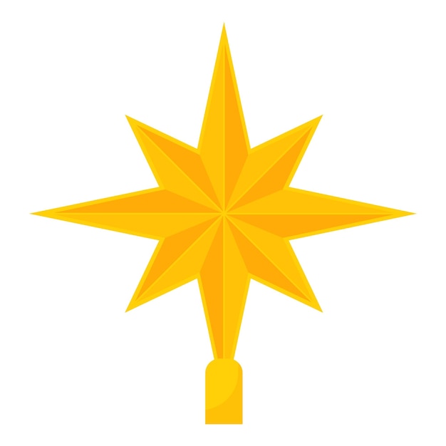 Vector kerst gouden ster voor de kerstboom vectorillustratie