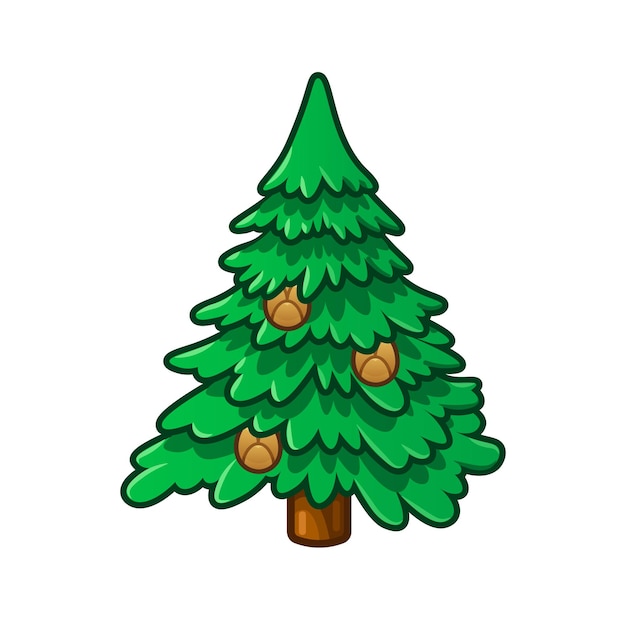 Kerst groenblijvende boom emoji geïsoleerd op witte achtergrond