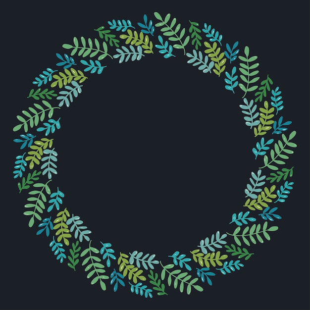 Kerst Hand getrokken krans Vector lay-out met Copyspace.