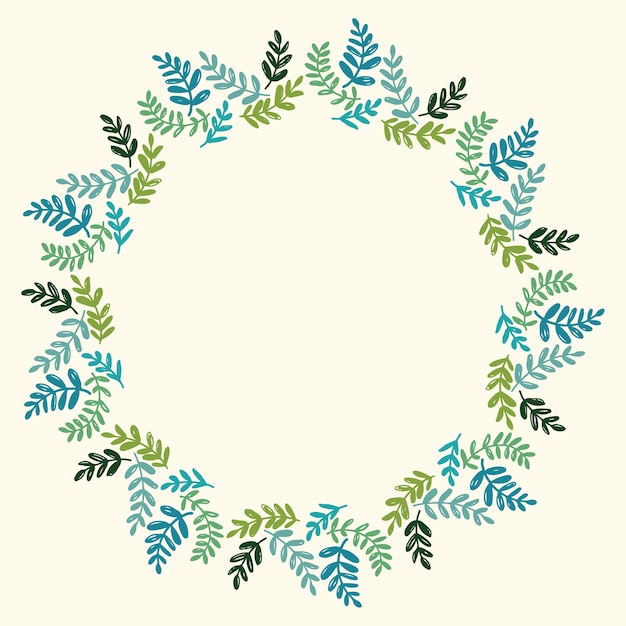 Kerst Hand getrokken krans Vector lay-out met Copyspace.